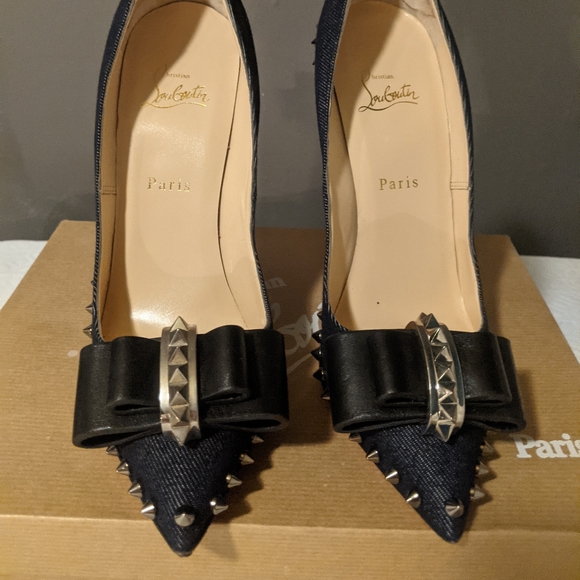 NIB! Christian Louboutin Lucifer Black Denim EU 40 - Picture 2 of 6